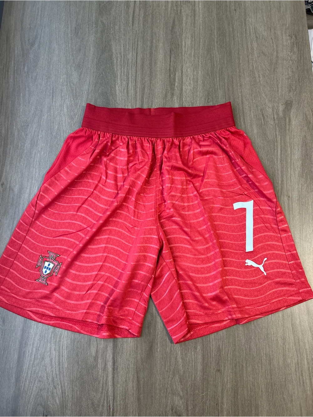 Puma Red Men's Athletic Soccer Shorts with White Accents